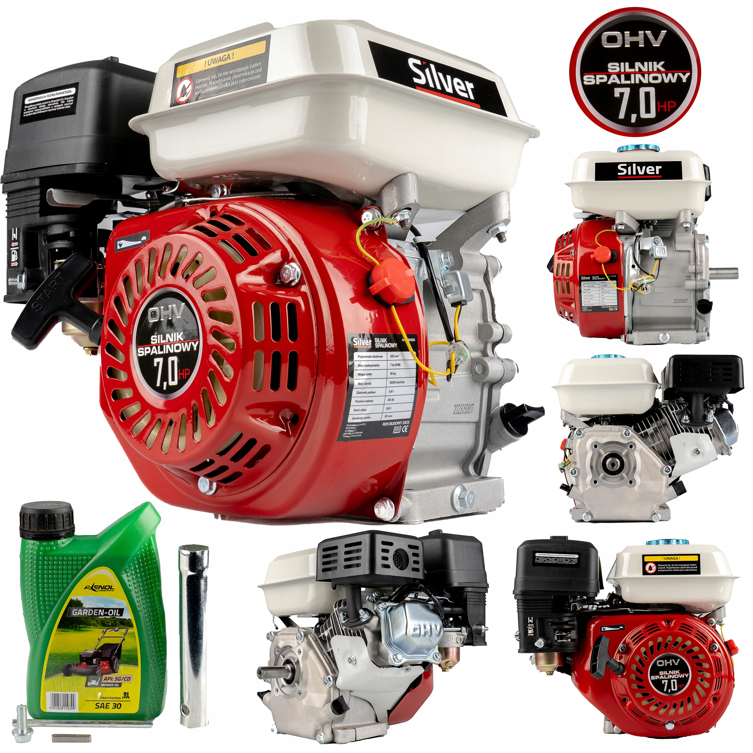 Strieborný spaľovací motor EX11330 5,2 kW